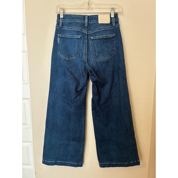 Paige Anessa Jeans High Waist Wide Leg Dark Wash Women's Petite 25 - Picture 2 of 9